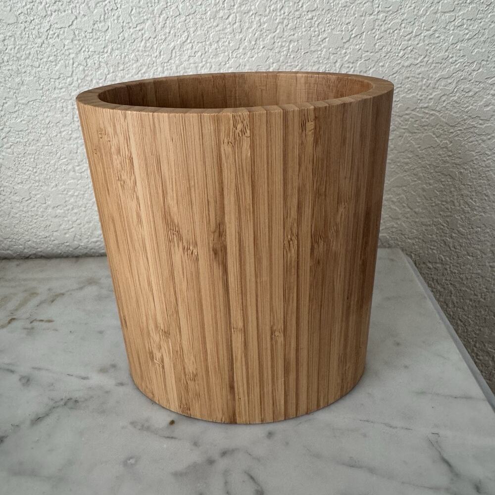 Totally Bamboo Oval Shaped Bamboo‎ Kitchen Utensil Holder 6" x 4" x 7"